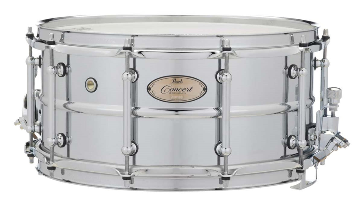 PEARL CRS1465 14x6.5" Beaded Steel Shell Concert Snare Drum, SuperHoop II w/ SR100 Strainer