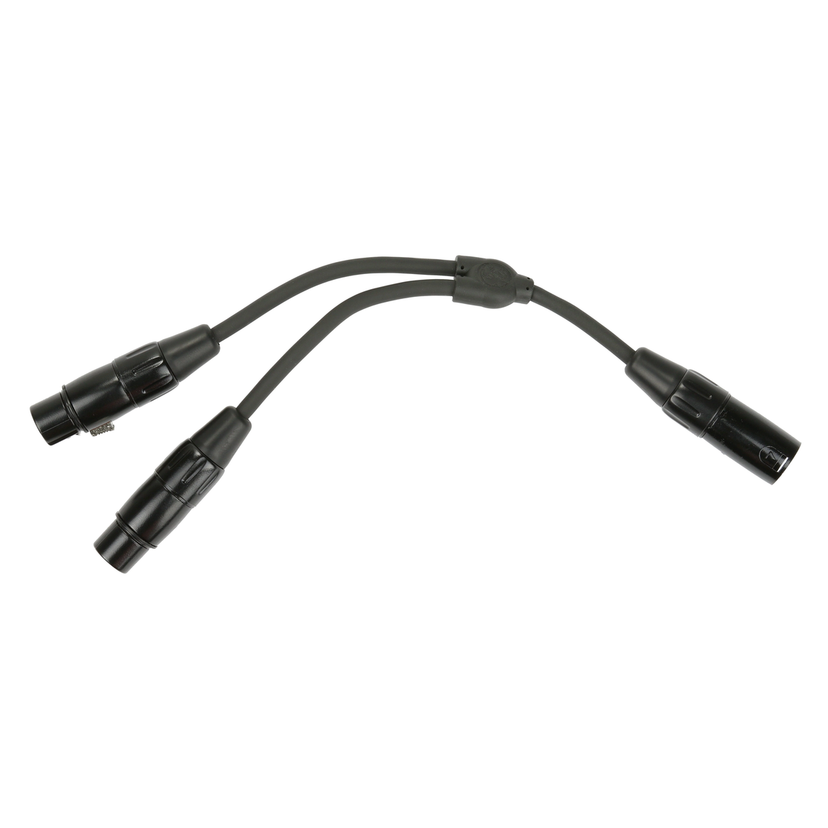 Pig Hog PYXM2XF 6" Y Cable, XLR(M)-Dual XLR(F)