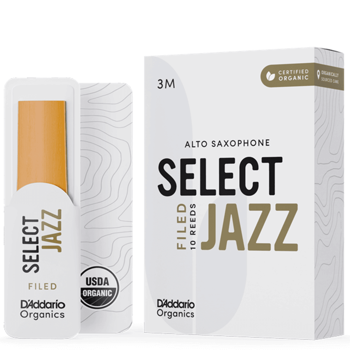 RICO JAZZ SELCT ORSF10ASX3M #3M Organic Filed Alto Saxophone Reeds, Box of 10 - Ray's Midbell Music
