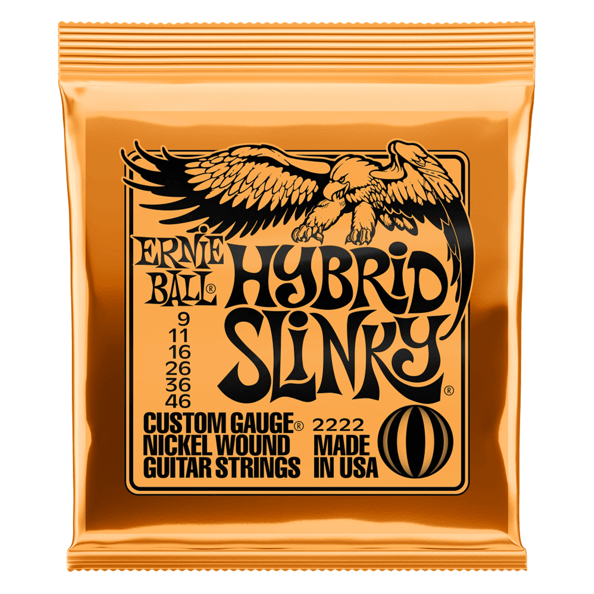 ERNIE BALL 2222 Hybrid Slinky Nickel Electric Guitar Strings (Orange) - Ray's Midbell Music