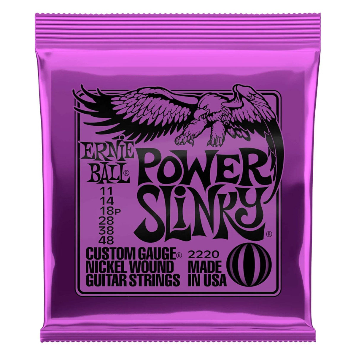 ERNIE BALL 2220 Power Slinky Electric Guitar Strings (Purple) - Ray's Midbell Music