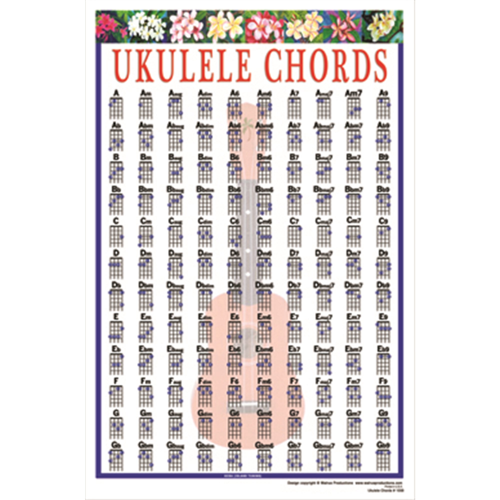 WALRUS PROD 8116 Ukulele Chords Mini Chart