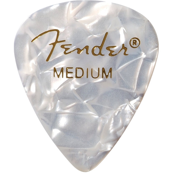 FENDER #0980351805 White Moto Med Picks 12 Pk