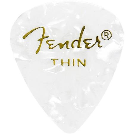 FENDER #0980351705 White Moto Thin Picks 12 Pk