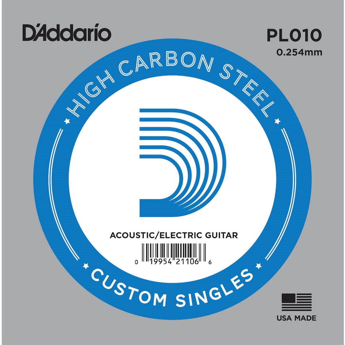 D'ADDARIO PL010 .010 Single Plain Steel String - Ray's Midbell Music