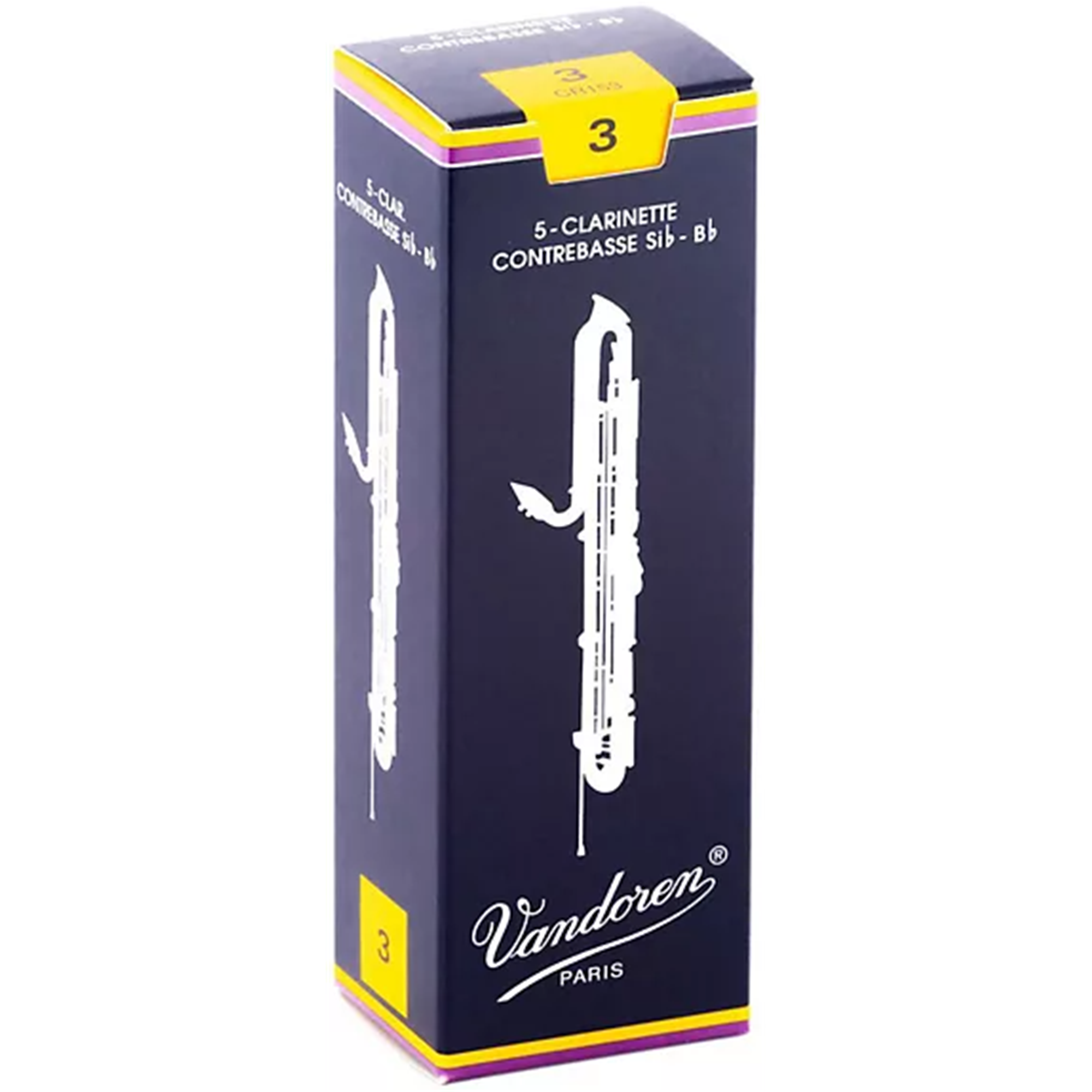 VANDOREN CR153 #3 Contra Bass Clarinet Reeds, Box of 5