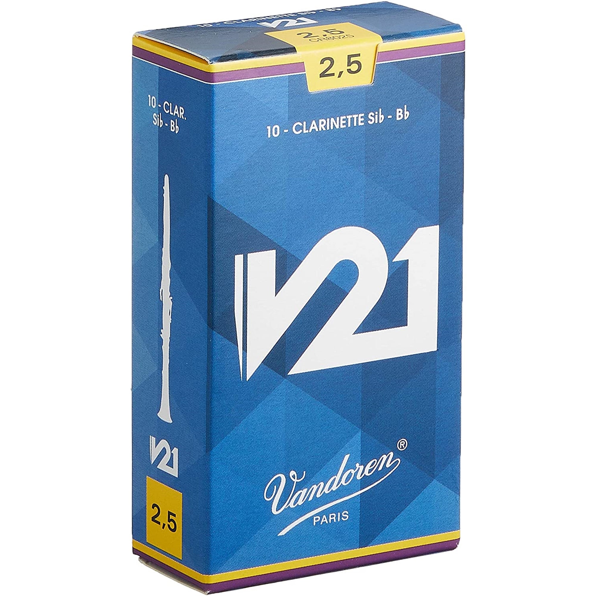 VANDOREN V21 CR8025 #2.5 Clarinet Reeds, Box of 10