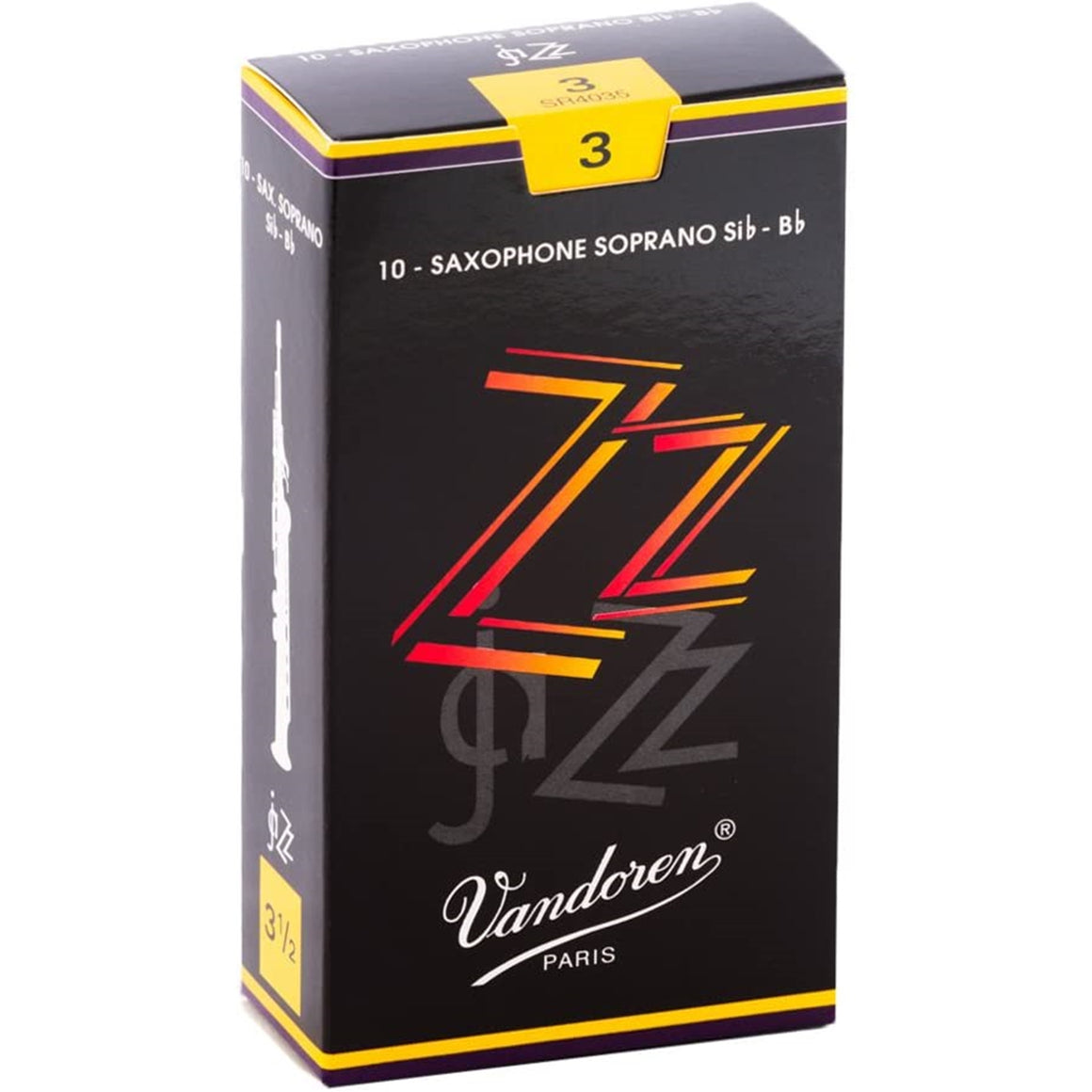 VANDOREN ZZ SR403 #3 Soprano Sax Reeds, Box of 10