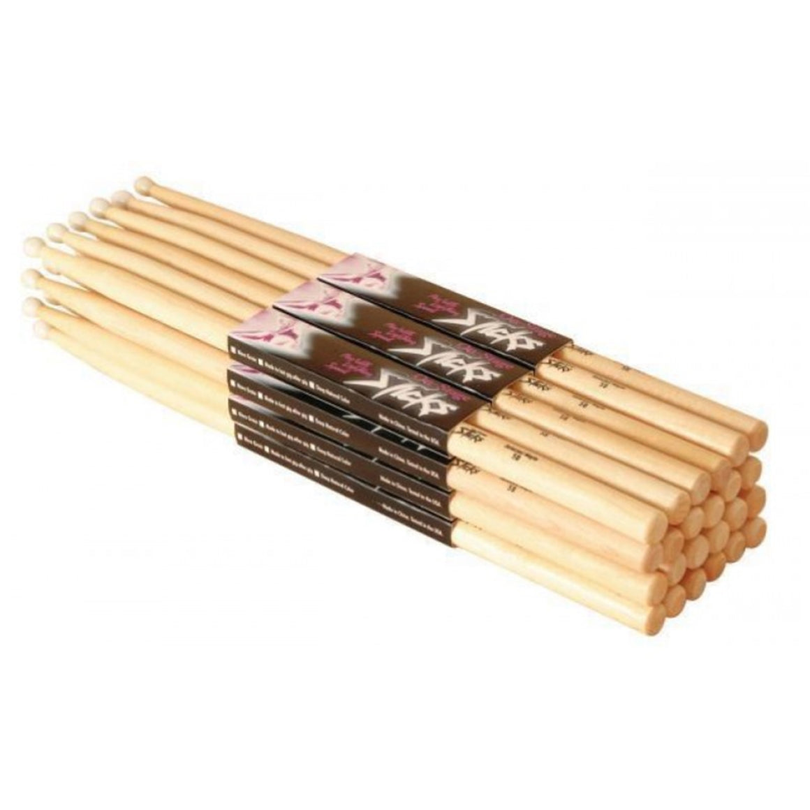 ON STAGE HW5A 5A Hickory Drum Sticks (Brick of 12 Pairs)