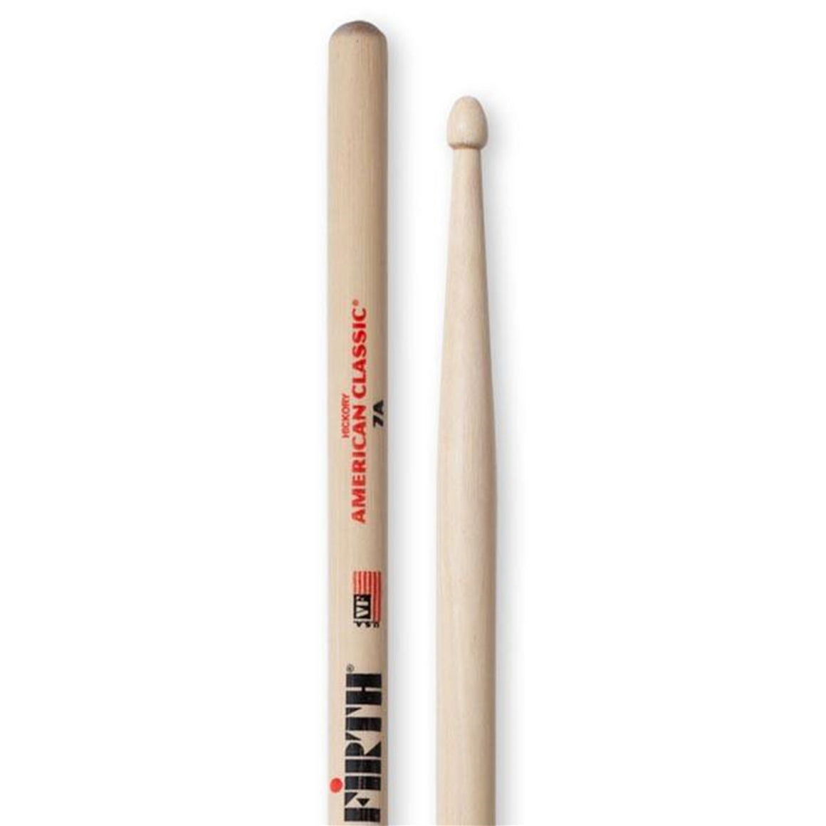 VIC FIRTH VF7A 7A American Classic Hickory Drumstick, Wood Tip