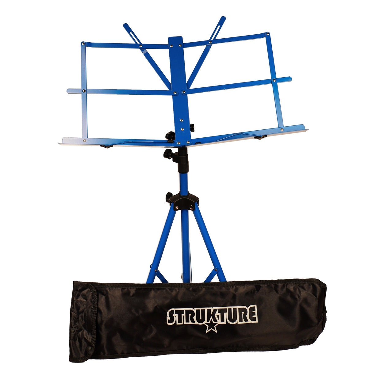 STRUKTURE SMS1XBL Blue Folding Music Stand w/ Bag