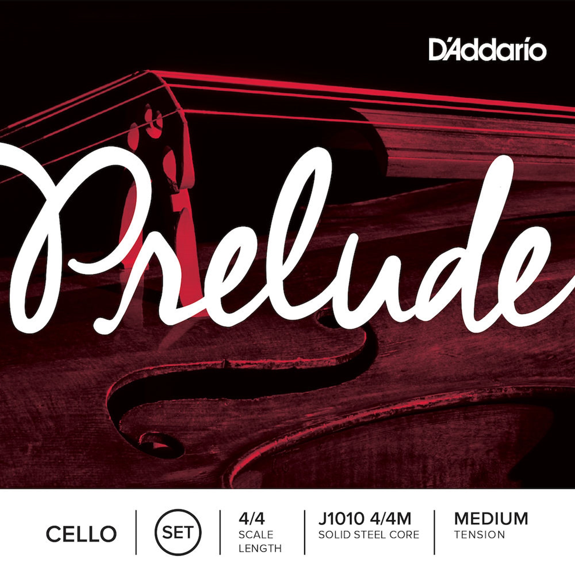 D'ADDARIO J101044M Prelude Cello String Set, 4/4 Scale, Medium Tension
