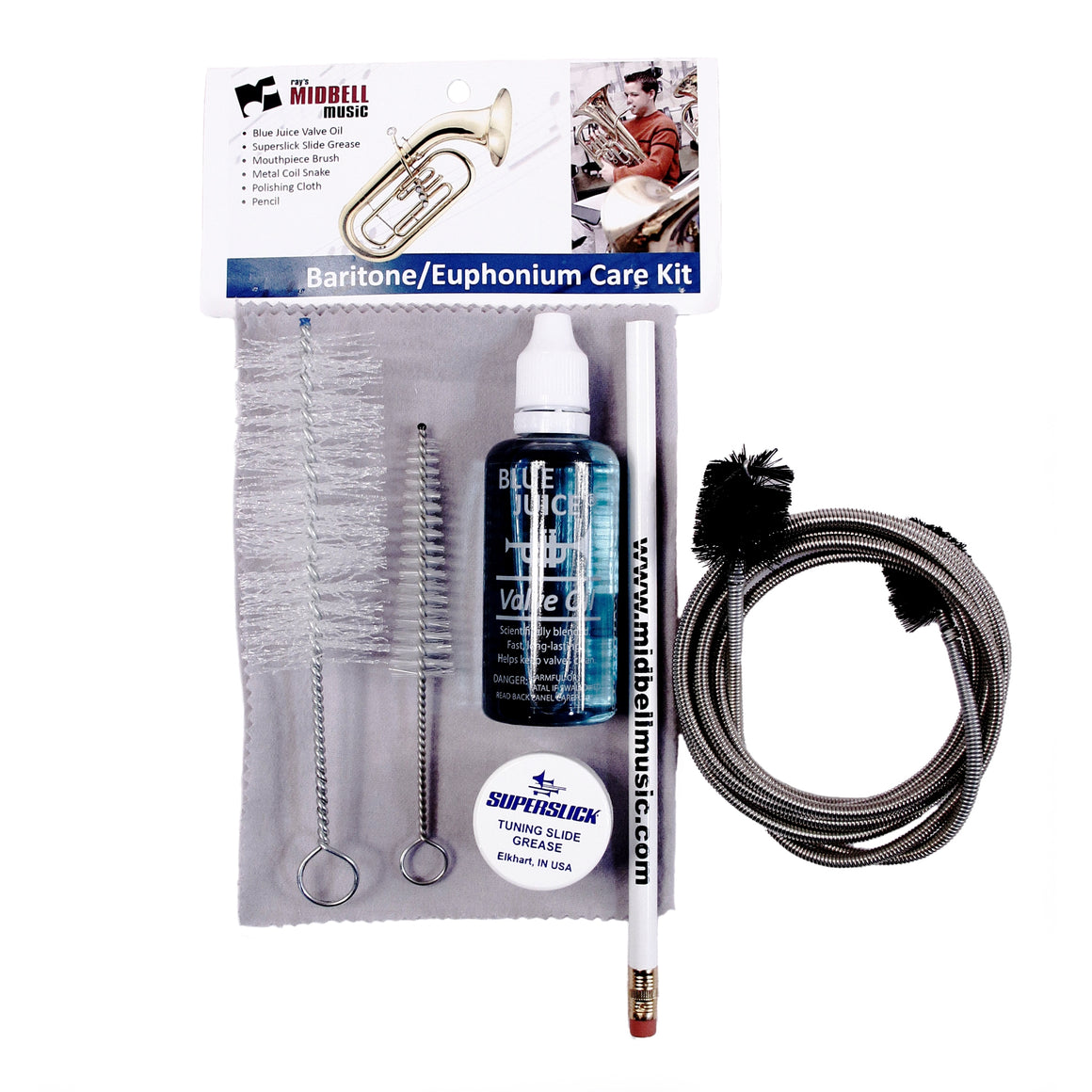 MIDBELL IBHCK2 Baritone Horn Care Kit w/ Blue Juice