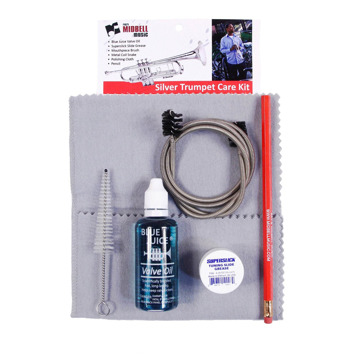 MIDBELL IBRCKS2 Trumpet Care Kit (Silver) w/ Blue Juice - Ray's Midbell Music