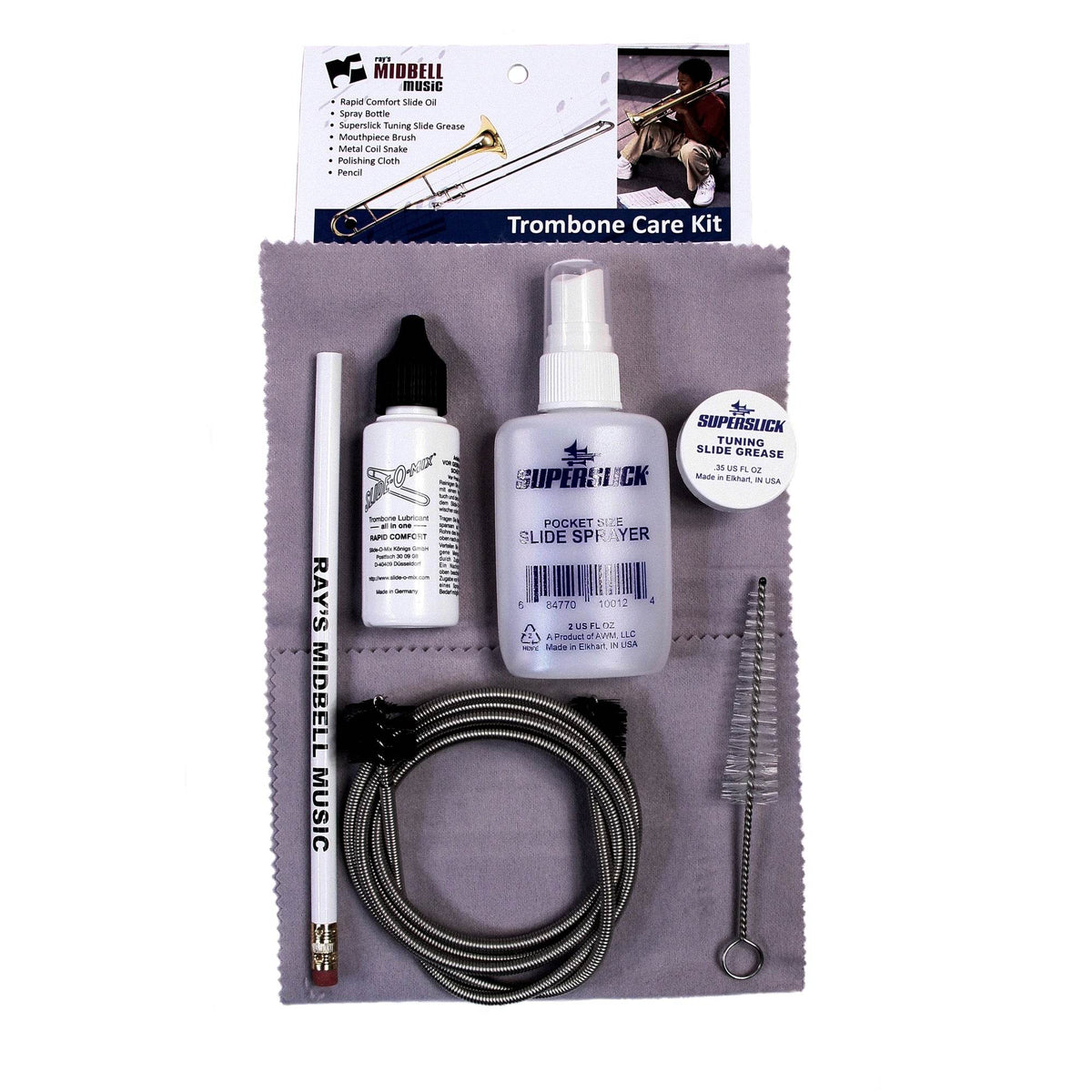 MIDBELL ITCK2 Trombone Care Kit w/ Slide-O-Mix Rapid Comfort - Ray's Midbell Music
