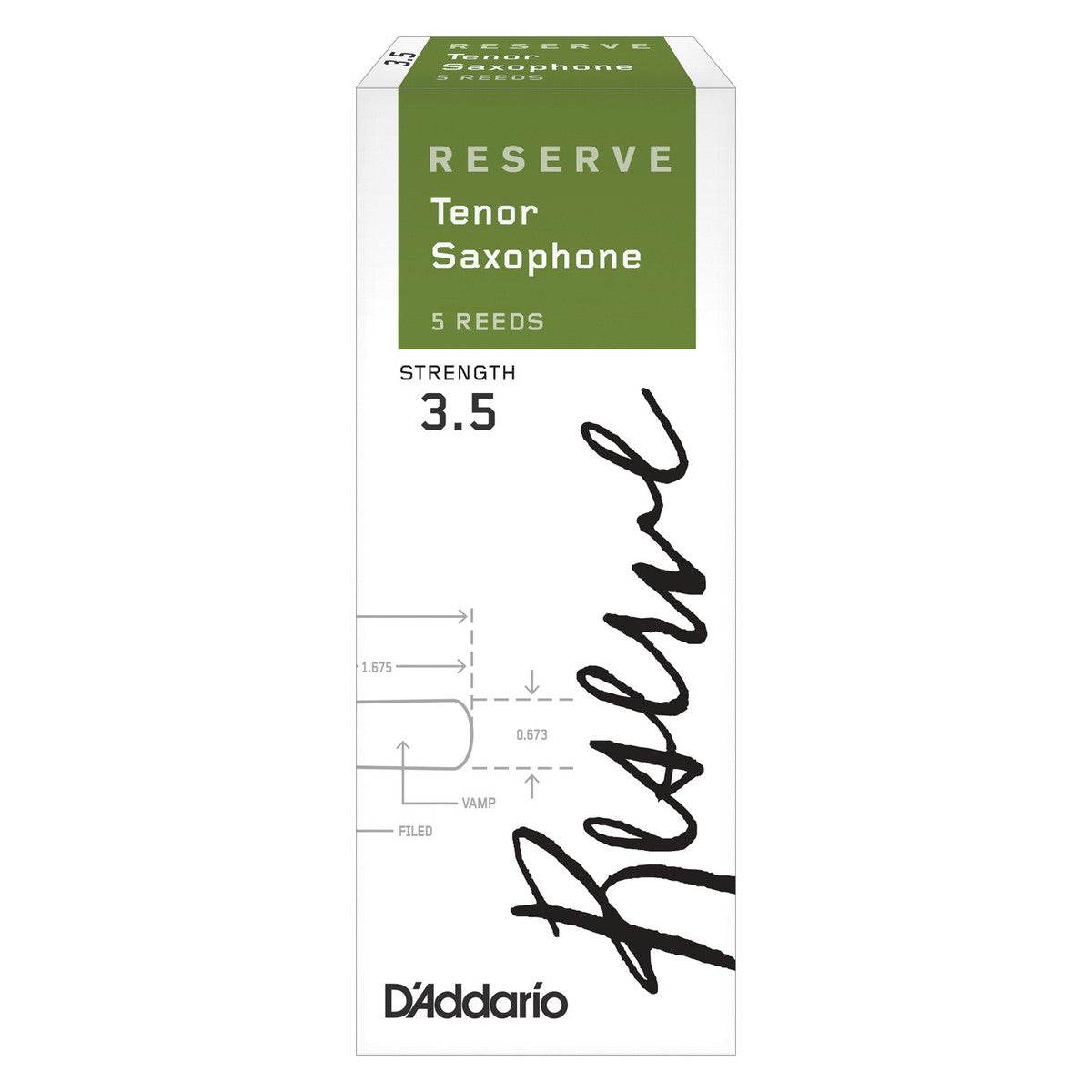 D'ADDARIO DKR0535 #3.5 Reserve Tenor Saxophone Reeds, Box of 5 - Ray's Midbell Music