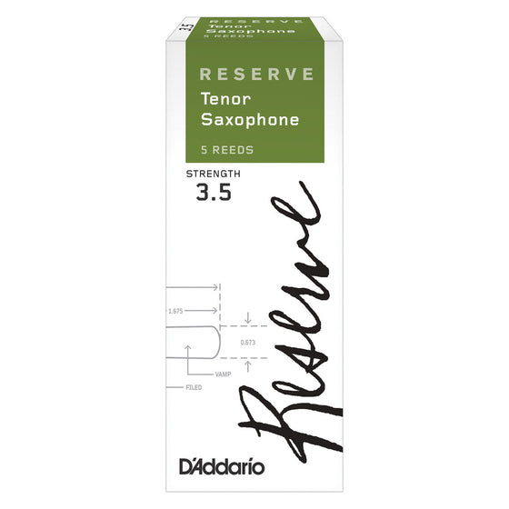 D'ADDARIO DKR0535 #3.5 Reserve Tenor Saxophone Reeds, Box of 5