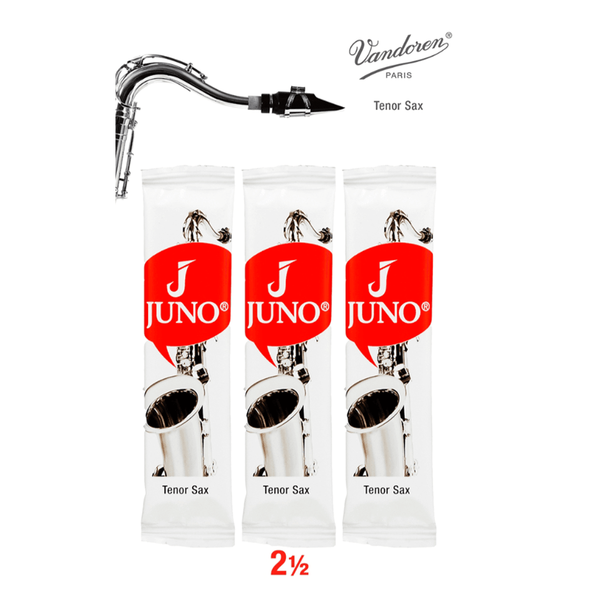 JUNO JSR71253 #2.5 Bb Tenor Sax Reeds, Card Of 3 - Ray's Midbell Music