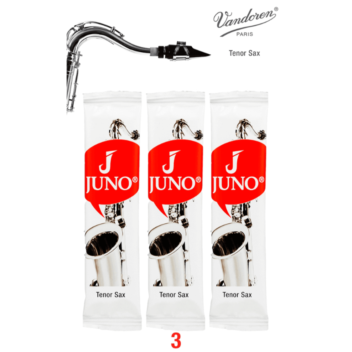 JUNO JSR7133 #3 Bb Tenor Sax Reeds, Card Of 3 - Ray's Midbell Music
