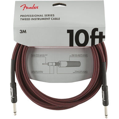 FENDER #0990820067 18.6' Professional Series Instrument Cable, Red Tweed