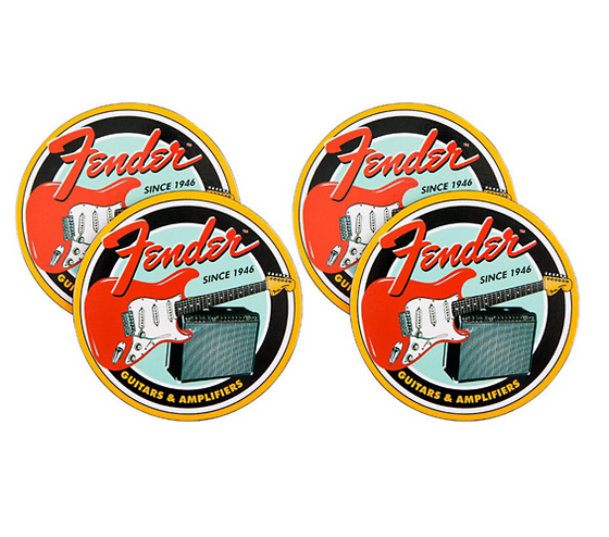 FENDER #9124789000 Vintage Guitar & Amp Coaster Set