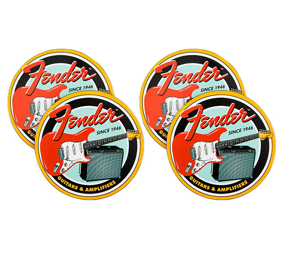 FENDER #9124789000 Vintage Guitar & Amp Coaster Set