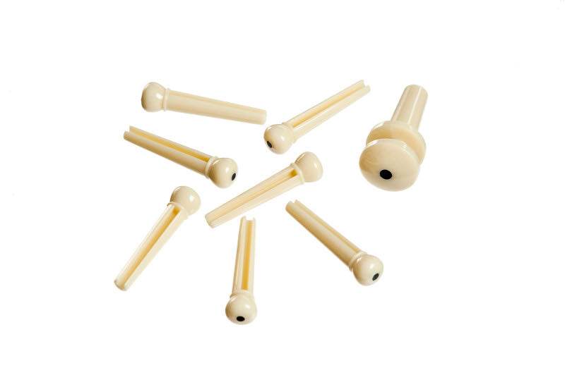PLANET WAVES PWPS12 Bridge Pins/End Pins Set Ivory with Black Dot - Ray's Midbell Music
