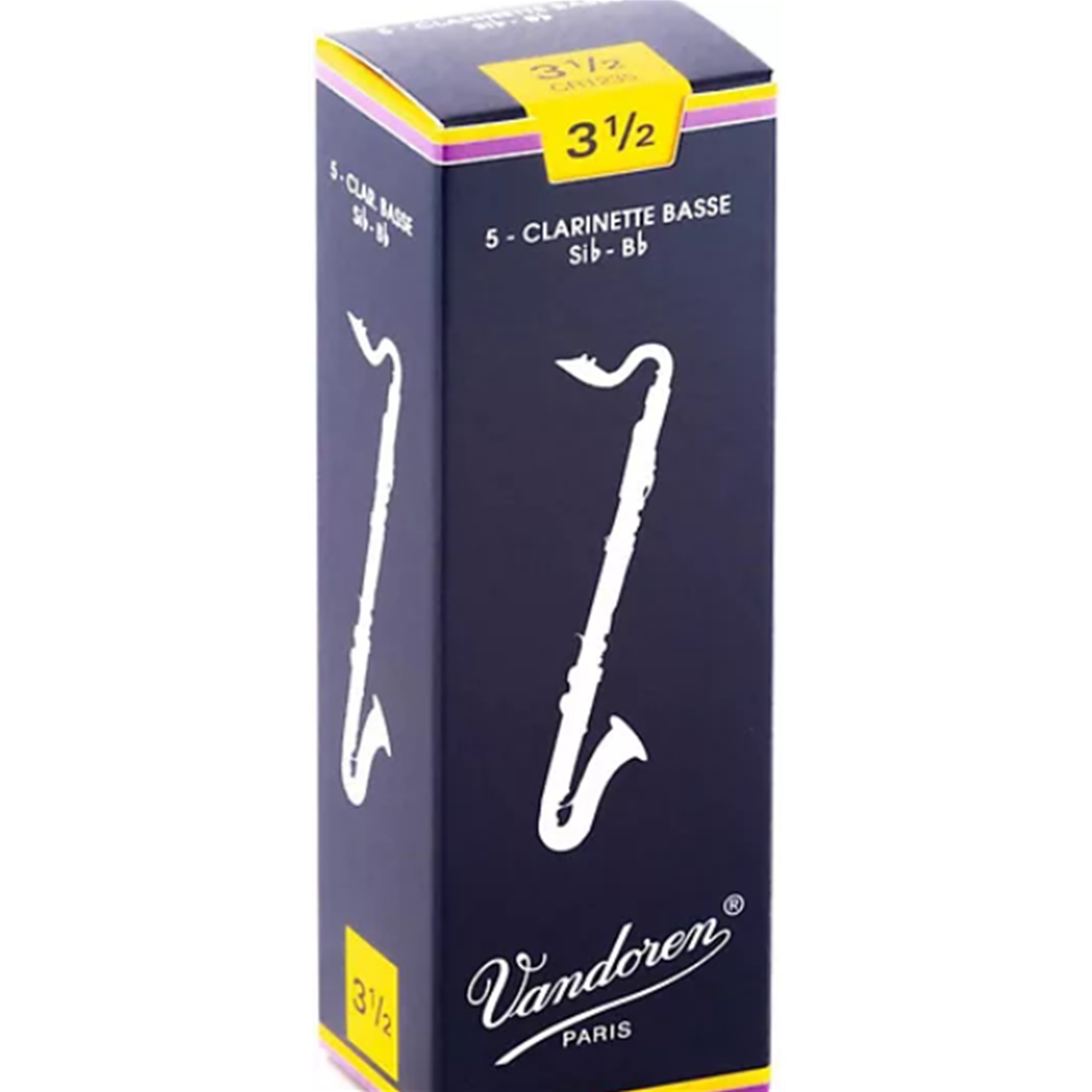 VANDOREN CR1235 #3.5 Bass Clarinet Reeds, Box of 5