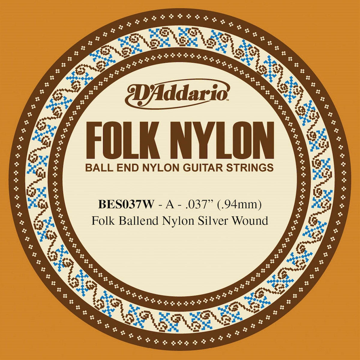 D'ADDARIO BES037W Classical Guitar Single String, Silver Wound, Ball End, .037 - Ray's Midbell Music