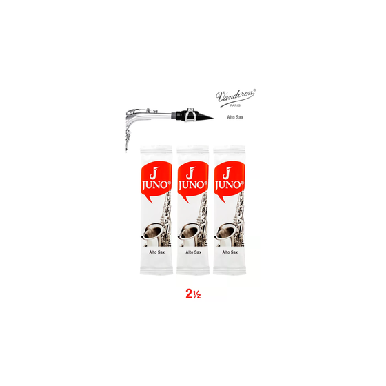 JUNO JSR61253 #2.5 Eb Alto Sax Reeds, Card Of 3