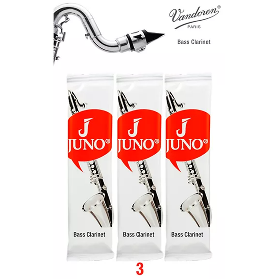 JUNO JCR3133 #3 Bass Clarinet Reeds, Card of 3