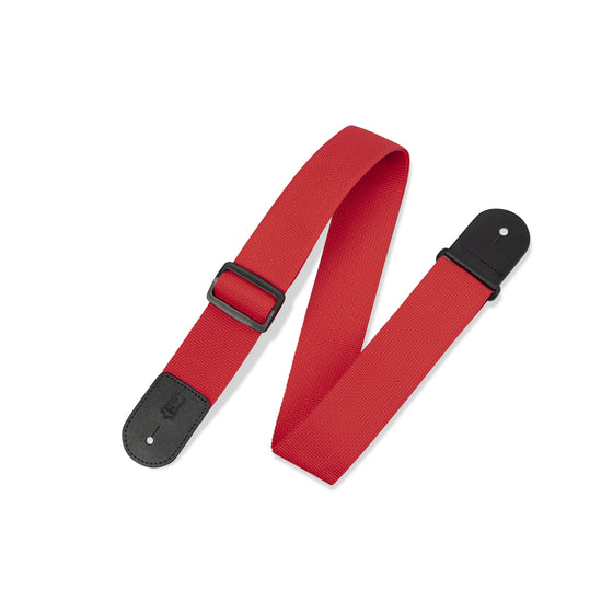 LEVYS M8POLYREDL 2" Polypropylene Guitar Strap, Red