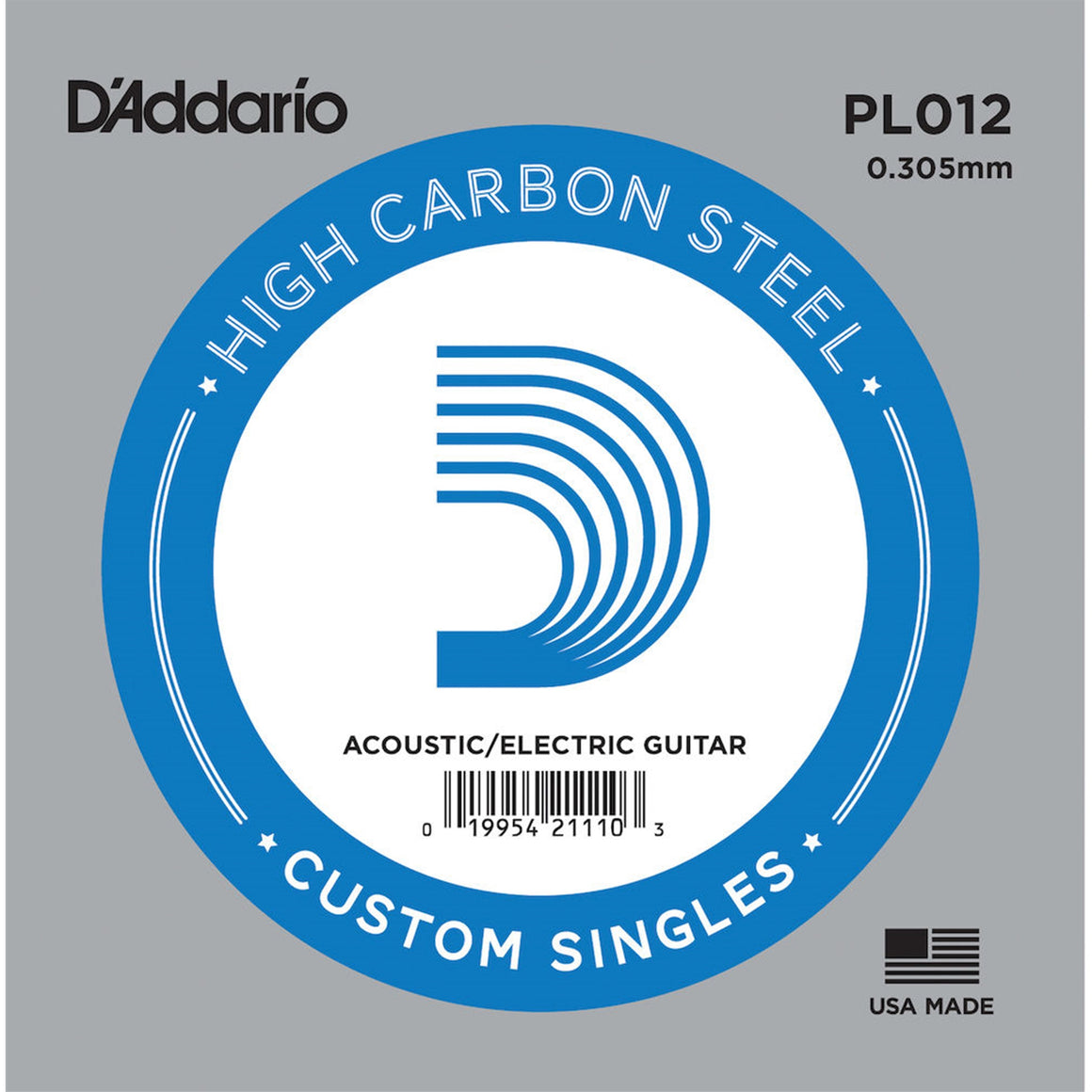 D'ADDARIO PL012 .012 Single Plain Steel String