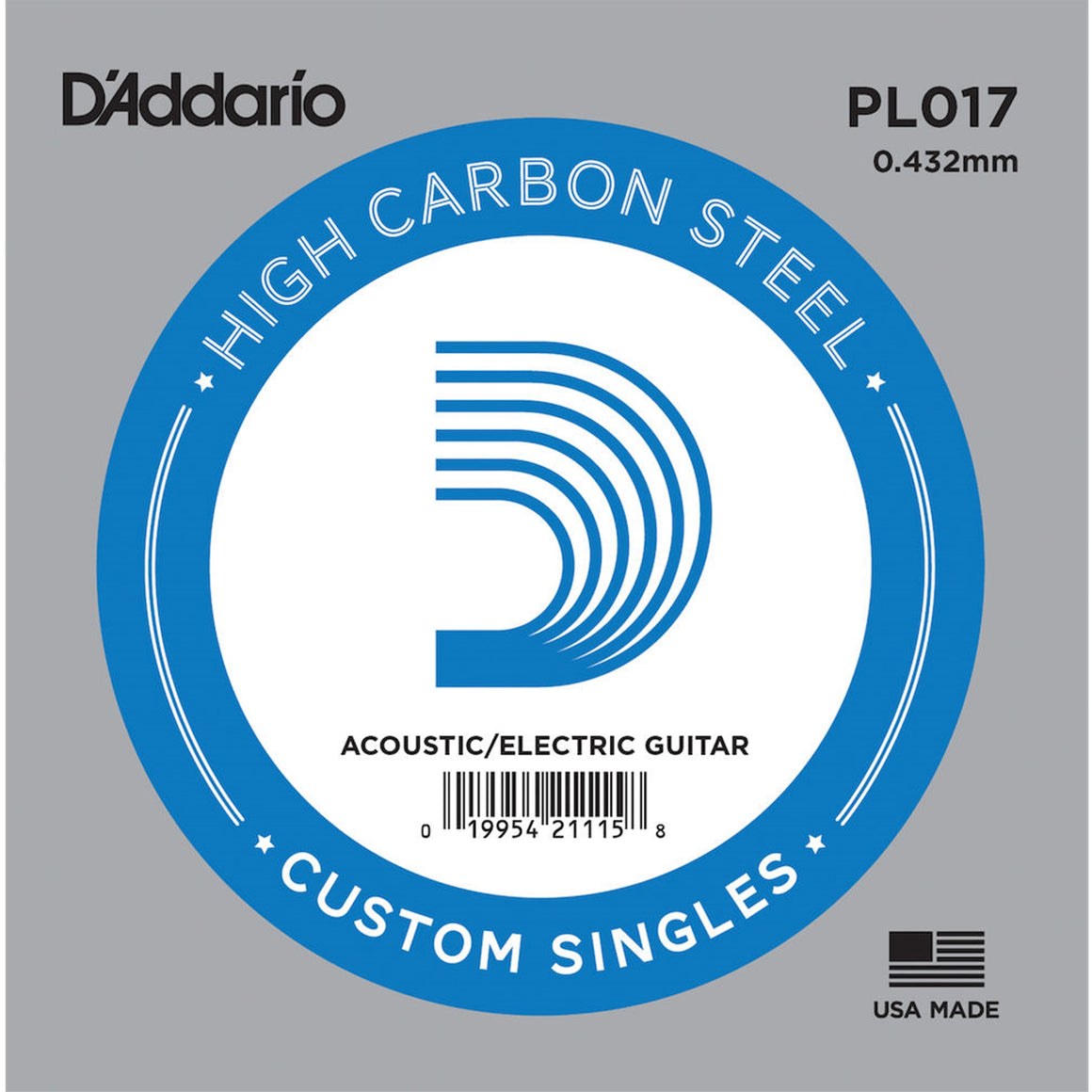 D'ADDARIO PL017 .017 Single Plain Steel String