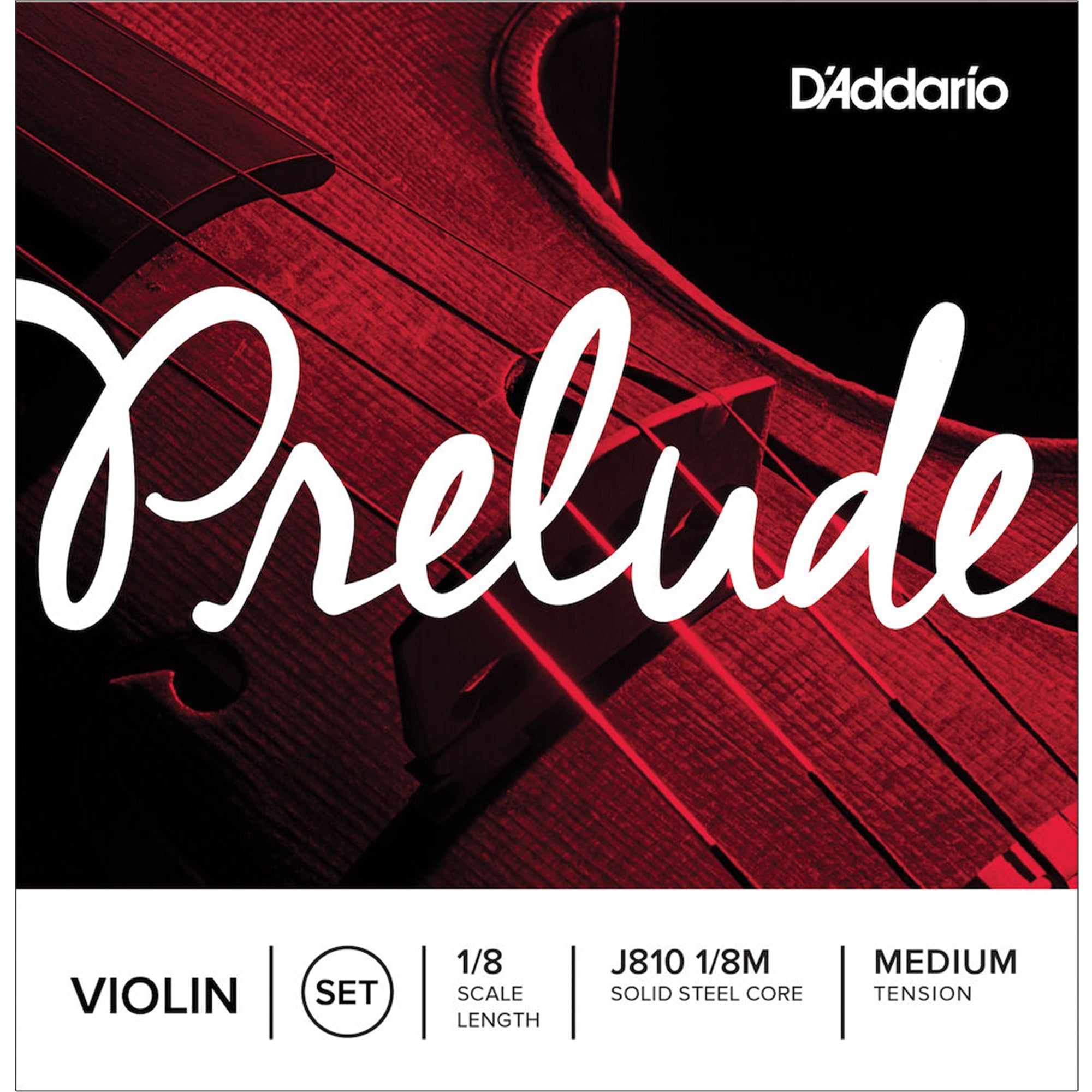 D'ADDARIO J81018M 1/8 Prelude Violin String Set, Medium Tension