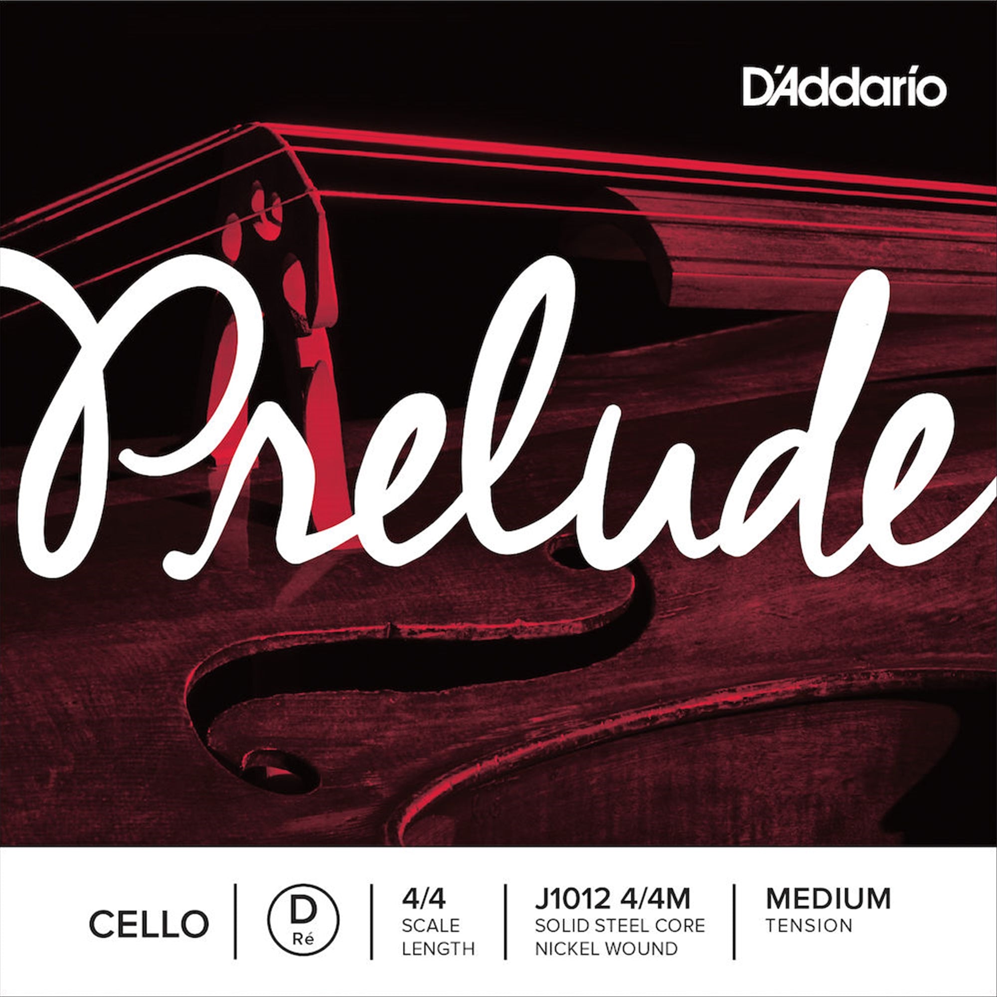 D'ADDARIO J101244M 4/4 Prelude Cello D String, Medium Tension