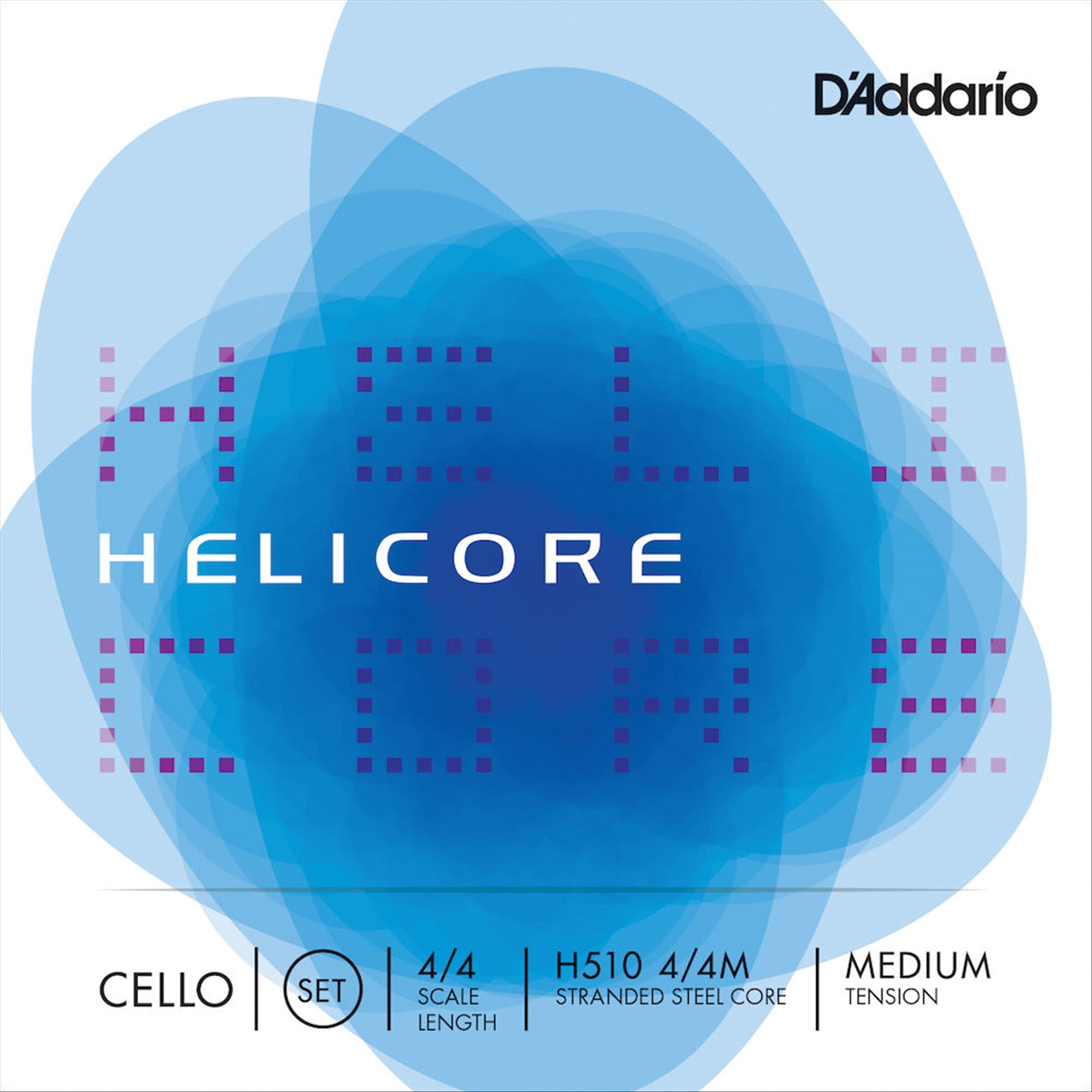 D'ADDARIO H51044M 4/4 Helicore Cello Strings, Medium Tension