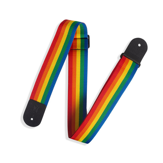 LEVYS M8POLYRNBL 2" Polypropylene Guitar Strap, Rainbow