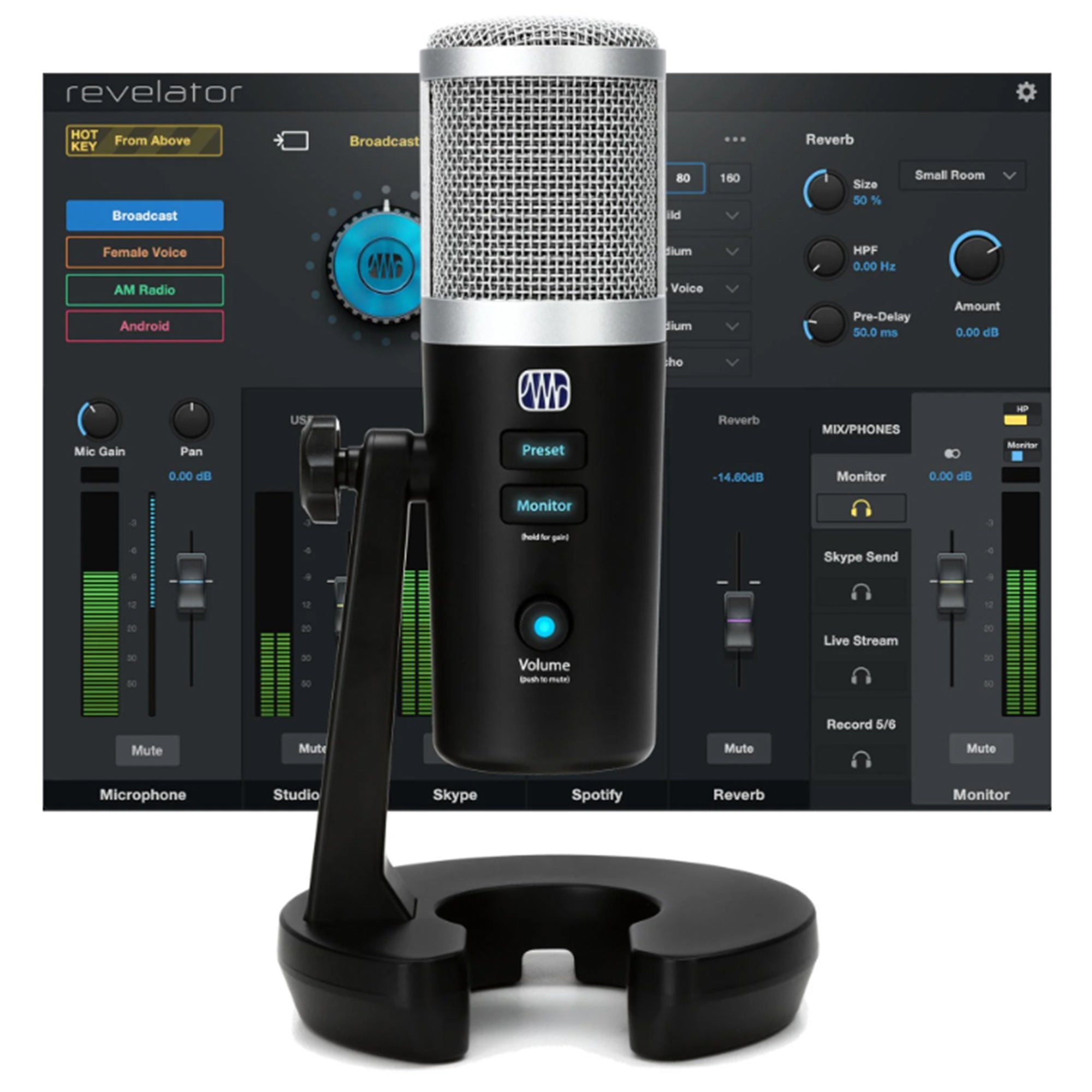 PreSonus REVELATOR USB-C-Compatible Microphone with StudioLive voice effects processing