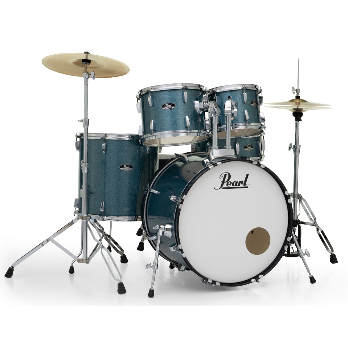 PEARL RS525SCC703 Roadshow 5 Piece Drumset w/ Cymbals (Aqua Blue Glitter) (10,12,16)